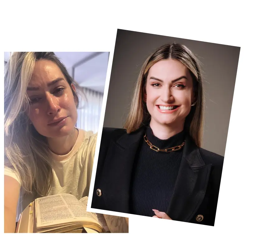 Antes e depois de Lívia Cristo Pereira com o Protagon